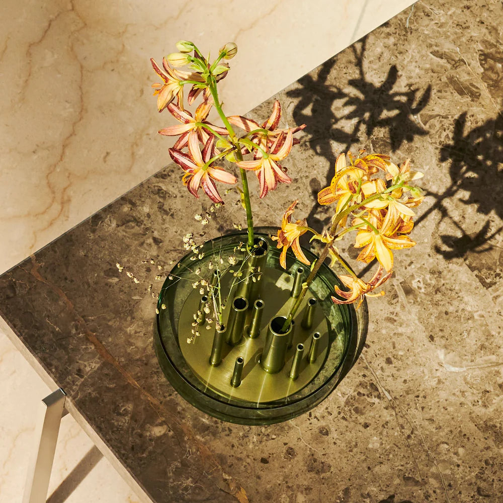 Ikeru Vase-Low Forest Green